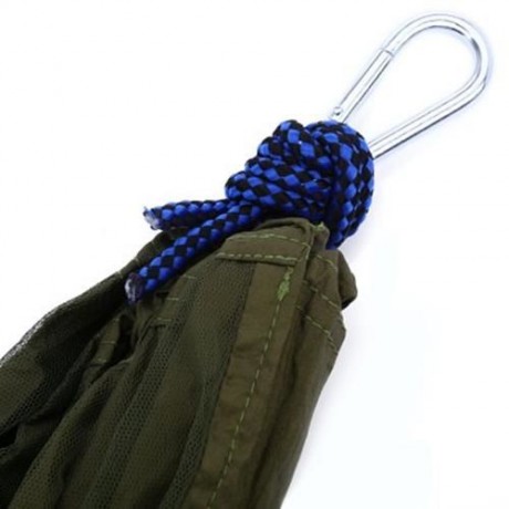 SINGLE PERSON PORTABLE PARACHUTE FABRIC MOSQUITO NET HAMMOCK FOR INDOOR OUTDOOR USE (ARMY 
