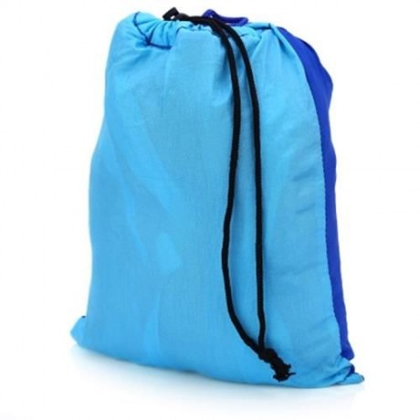 SINGLE PERSON PORTABLE PARACHUTE FABRIC MOSQUITO NET HAMMOCK FOR INDOOR OUTDOOR USE (BLUE)