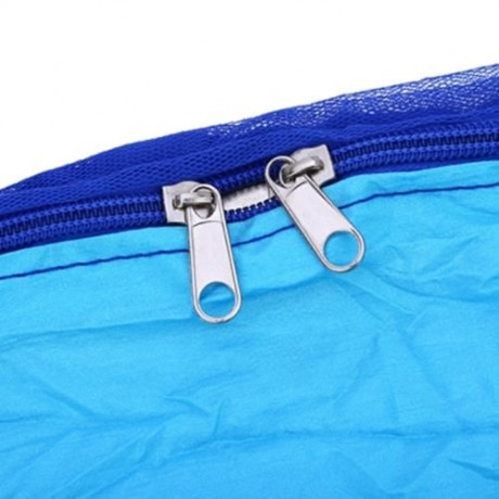 SINGLE PERSON PORTABLE PARACHUTE FABRIC MOSQUITO NET HAMMOCK FOR INDOOR OUTDOOR USE (BLUE)