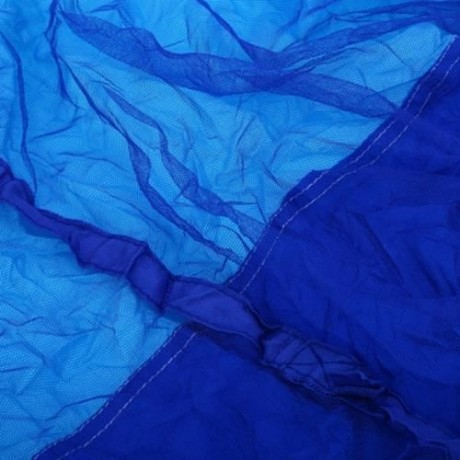 SINGLE PERSON PORTABLE PARACHUTE FABRIC MOSQUITO NET HAMMOCK FOR INDOOR OUTDOOR USE (BLUE)