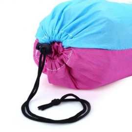SINGLE PERSON PORTABLE PARACHUTE FABRIC MOSQUITO NET HAMMOCK FOR INDOOR OUTDOOR USE (BLUE 