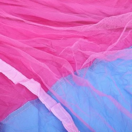 SINGLE PERSON PORTABLE PARACHUTE FABRIC MOSQUITO NET HAMMOCK FOR INDOOR OUTDOOR USE (BLUE 