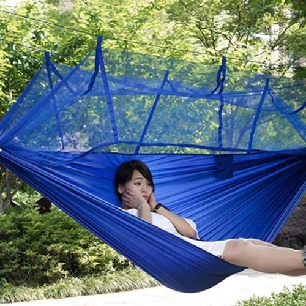 SINGLE PERSON PORTABLE PARACHUTE FABRIC MOSQUITO NET HAMMOCK FOR INDOOR OUTDOOR USE (DEEP SINGLE PERSON PORTABLE PARACHUTE FABRIC MOSQUITO NET HAMMOCK FOR INDOOR OUTDOOR USE (DEEP