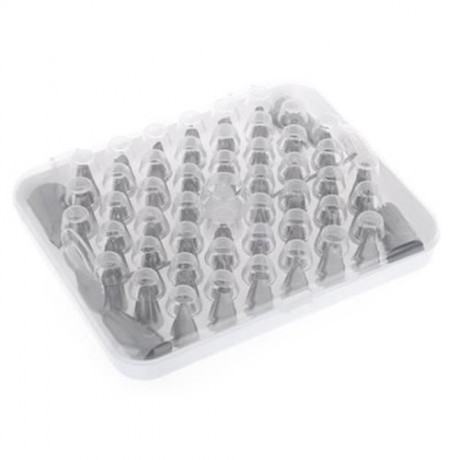 52PCS STAINLESS STEEL ICING PIPING NOZZLES CAKE DECORATING SUGARCRAFT TIP TOOL SET (SILVER