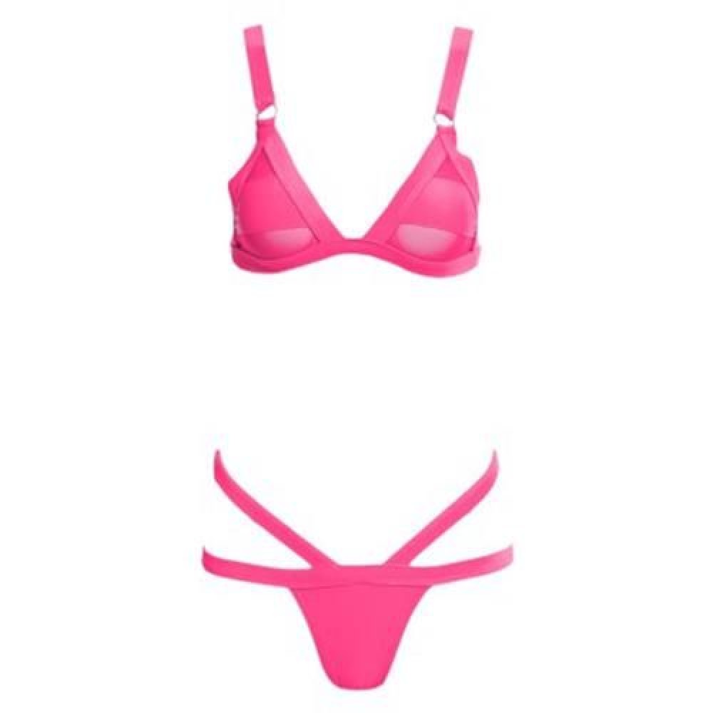 SEXY BIKINI GRENADINE HOLLOW OUT DESIGN TWO PIECES SWIMMING SUITS FOR LADY (ROSE)