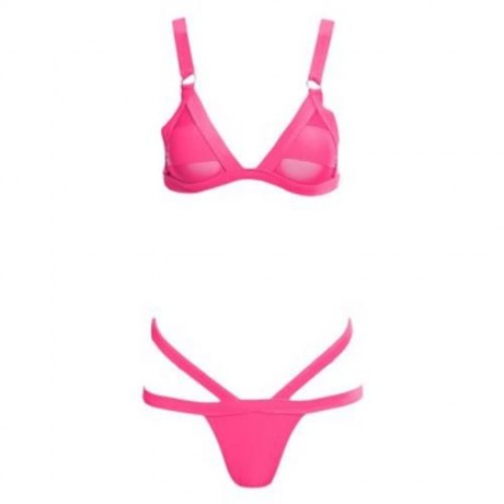 SEXY BIKINI GRENADINE HOLLOW OUT DESIGN TWO PIECES SWIMMING SUITS FOR LADY (ROSE)