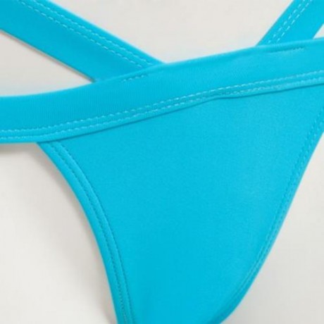SEXY BIKINI GRENADINE HOLLOW OUT DESIGN TWO PIECES SWIMMING SUITS FOR LADY (BLUE)