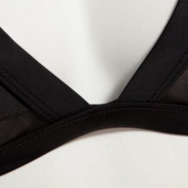 SEXY BIKINI GRENADINE HOLLOW OUT DESIGN TWO PIECES SWIMMING SUITS FOR LADY (BLACK)