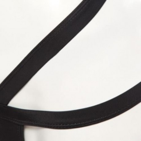 SEXY BIKINI GRENADINE HOLLOW OUT DESIGN TWO PIECES SWIMMING SUITS FOR LADY (BLACK)