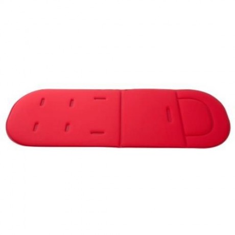 SOLID COLOR BREATHABLE COTTON CUSHION FOR BABY CARRIAGE (RED)