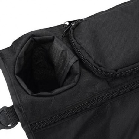 CONVENIENT PRACTICAL BLACK STROLLER ORGANIZER STORAGE CUP BAG FOR BABIES (BLACK)