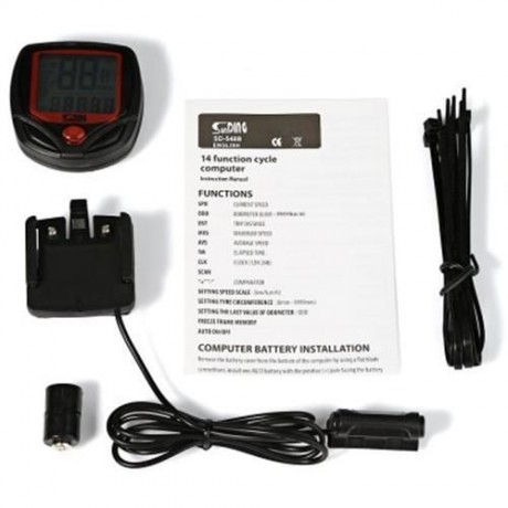 SUNDING SD - 548B OUTDOOR MULTIFUNCTION WATER RESISTANT LCD CYCLING ODOMETER SPEEDOMETER (