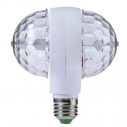 E27 3W COLORFUL AUTO ROTATING RGB LED MAGIC DOUBLE BALL LAMP (WHITE)