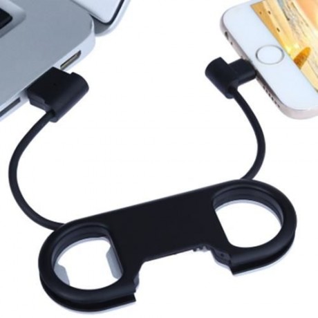 BOTTLE OPENER KEY RING DATA LINE CHARGING SYNC CABLE 8 PIN USB 2.0 FOR IPHONE 5S / 6 / 6S 