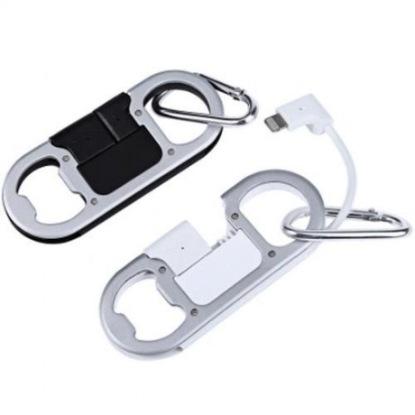 BOTTLE OPENER KEY RING DATA LINE CHARGING SYNC CABLE 8 PIN USB 2.0 FOR IPHONE 5S / 6 / 6S 