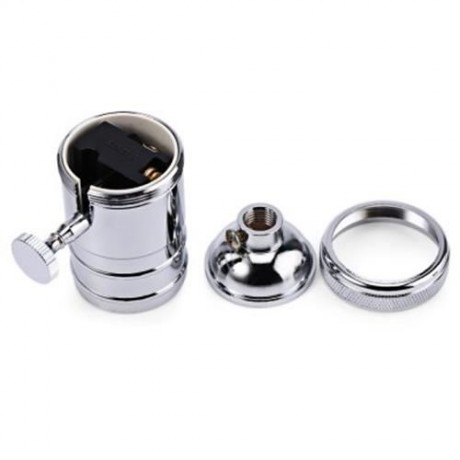 E27 SOLID BRASS LAMP SOCKET VINTAGE CEILING LIGHT BULB PENDANT HOLDER (SILVER)