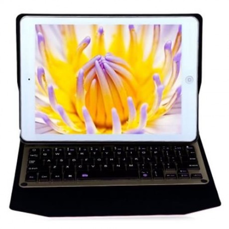 WIRELESS ALUMINUM BLUETOOTH 3.0 ABS KEYBOARD USB CHARGING CABLE PU PROTECTIVE LEATHER CASE
