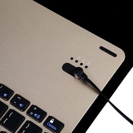 WIRELESS ALUMINUM BLUETOOTH 3.0 ABS KEYBOARD USB CHARGING CABLE PU PROTECTIVE LEATHER CASE