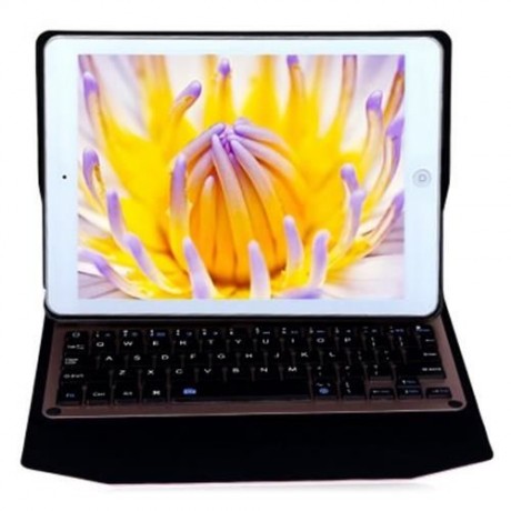 WIRELESS ALUMINUM BLUETOOTH 3.0 ABS KEYBOARD USB CHARGING CABLE PU PROTECTIVE LEATHER CASE