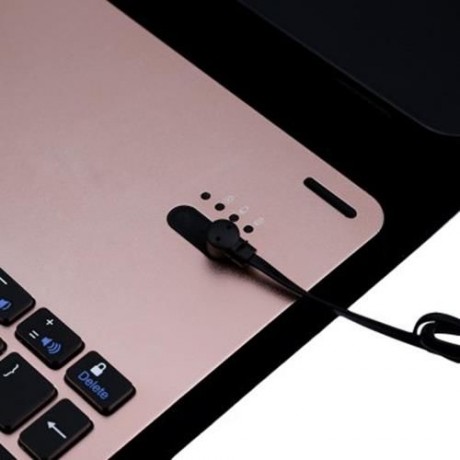 WIRELESS ALUMINUM BLUETOOTH 3.0 ABS KEYBOARD USB CHARGING CABLE PU PROTECTIVE LEATHER CASE