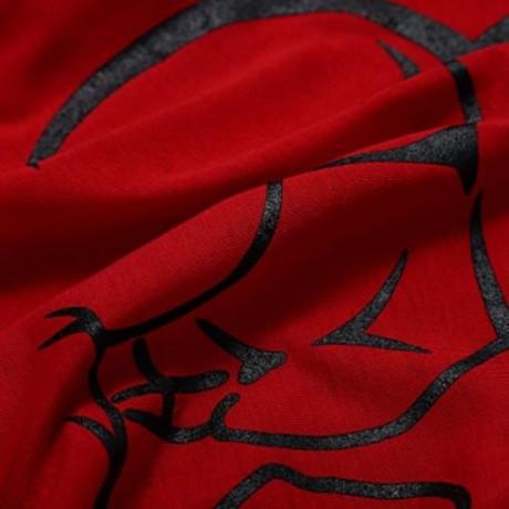 ACTIVE SCOOP COLLAR ANIMAL PRINT COLOR BLOCK RACERBACK GYM TANK FOR MEN (RED)
