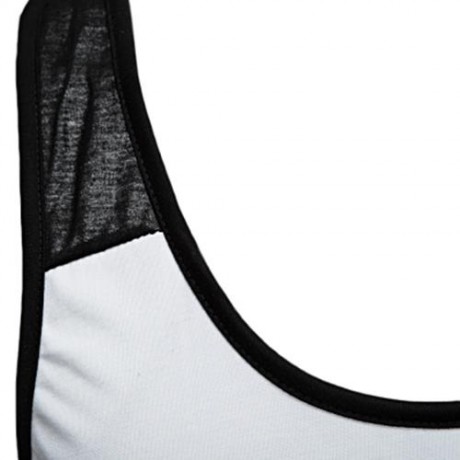 ACTIVE SCOOP COLLAR ANIMAL PRINT COLOR BLOCK RACERBACK GYM TANK FOR MEN (WHITE)