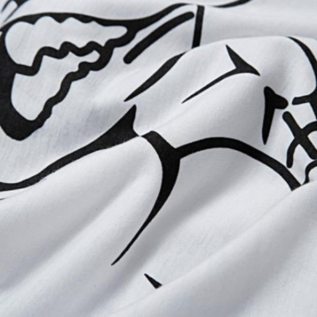 ACTIVE SCOOP COLLAR ANIMAL PRINT COLOR BLOCK RACERBACK GYM TANK FOR MEN (WHITE)