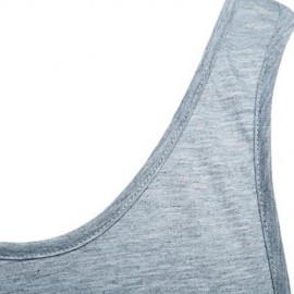 ACTIVE SCOOP COLLAR PRINTED COTTON BLEND RACERBACK GYM TANK FOR MEN (GRAY)