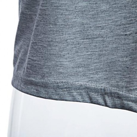 ACTIVE SCOOP COLLAR PRINTED COTTON BLEND RACERBACK GYM TANK FOR MEN (GRAY)