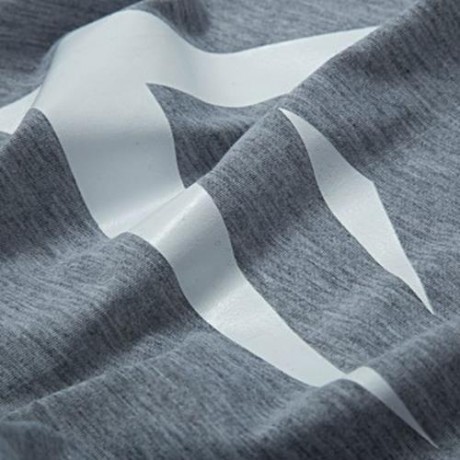 ACTIVE SCOOP COLLAR PRINTED COTTON BLEND RACERBACK GYM TANK FOR MEN (GRAY)