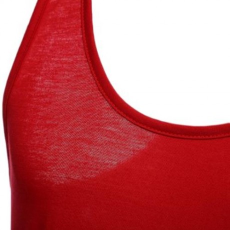 ACTIVE SCOOP COLLAR PRINTED COTTON BLEND RACERBACK GYM TANK FOR MEN (RED)