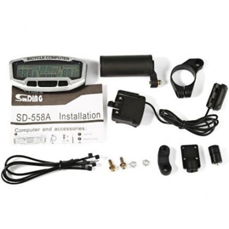 SUNDING SD - 558A OUTDOOR MULTIFUNCTION WATER RESISTANT CYCLING ODOMETER SPEEDOMETER WITH 