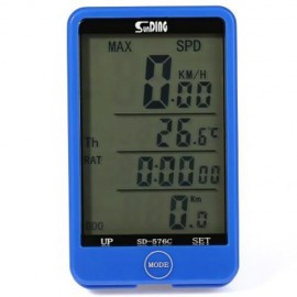SUNDING SD - 576C WATER RESISTANT TOUCH SCREEN WIRELESS BIKE COMPUTER SPEEDOMETER WITH LCD