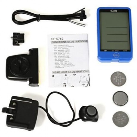 SUNDING SD - 576C WATER RESISTANT TOUCH SCREEN WIRELESS BIKE COMPUTER SPEEDOMETER WITH LCD