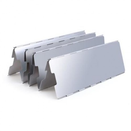 8 PLATES ALUMINUM ALLOY OUTDOOR FOLDABLE CAMPING COOKER STOVE WIND SCREEN WINDSHIELD (SILV