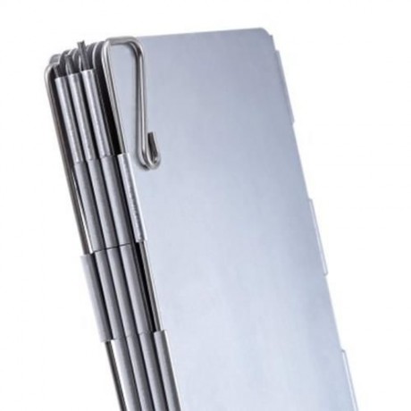 8 PLATES ALUMINUM ALLOY OUTDOOR FOLDABLE CAMPING COOKER STOVE WIND SCREEN WINDSHIELD (SILV