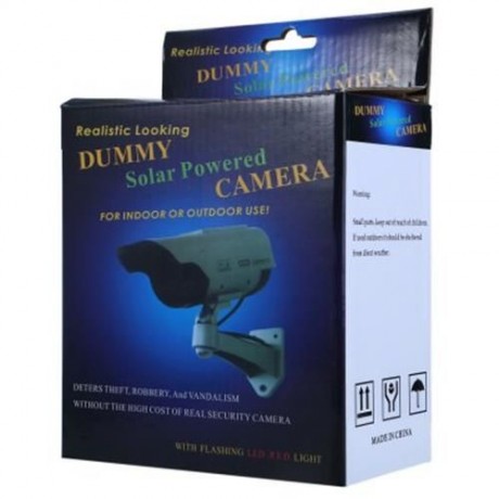 SOLAR ENERGY REALISTIC DUMMY SURVEILLANCE SECURITY CCTV STICKER CAMERA FLASHING RED LED LI