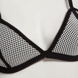 SEXY COLOR BLOCK WIRE FREE PUSH UP TRIANGLE LOW WAIST TWO SEPARATE SBR CR BIKINI SET SWIMW