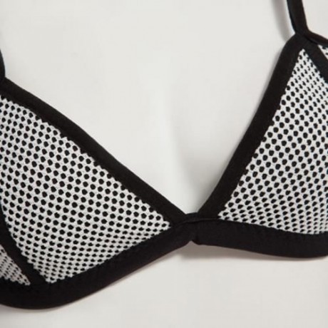 SEXY COLOR BLOCK WIRE FREE PUSH UP TRIANGLE LOW WAIST TWO SEPARATE SBR CR BIKINI SET SWIMW