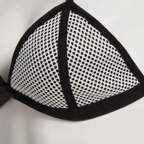 SEXY COLOR BLOCK WIRE FREE PUSH UP TRIANGLE LOW WAIST TWO SEPARATE SBR CR BIKINI SET SWIMW