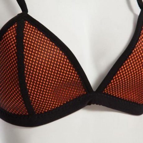 SEXY COLOR BLOCK WIRE FREE PUSH UP TRIANGLE LOW WAIST TWO SEPARATE SBR CR BIKINI SET SWIMW