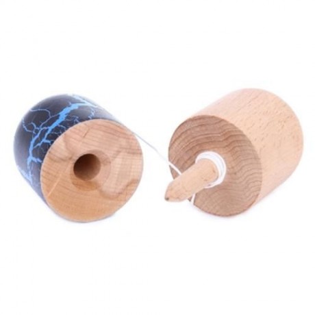 JAPANESE TRADITIONAL GAME STRING TOY BALANCE SKILL DEVELOPMENTAL WOOD PILL KENDAMA (BLUE)
