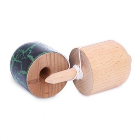 JAPANESE TRADITIONAL GAME STRING TOY BALANCE SKILL DEVELOPMENTAL WOOD PILL KENDAMA (GREEN)