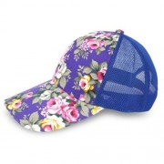 CAUSAL WOMEN FLORAL PRINT MESH SUN VISOR SPORTS CAP (PURPLE)