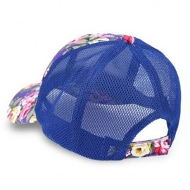 CAUSAL WOMEN FLORAL PRINT MESH SUN VISOR SPORTS CAP (PURPLE)