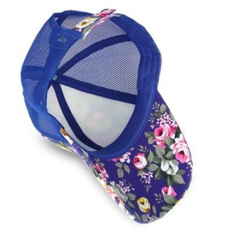 CAUSAL WOMEN FLORAL PRINT MESH SUN VISOR SPORTS CAP (PURPLE)