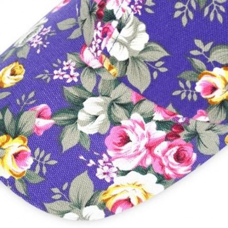 CAUSAL WOMEN FLORAL PRINT MESH SUN VISOR SPORTS CAP (PURPLE)