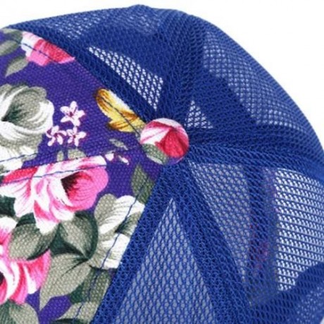 CAUSAL WOMEN FLORAL PRINT MESH SUN VISOR SPORTS CAP (PURPLE)