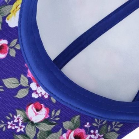 CAUSAL WOMEN FLORAL PRINT MESH SUN VISOR SPORTS CAP (PURPLE)