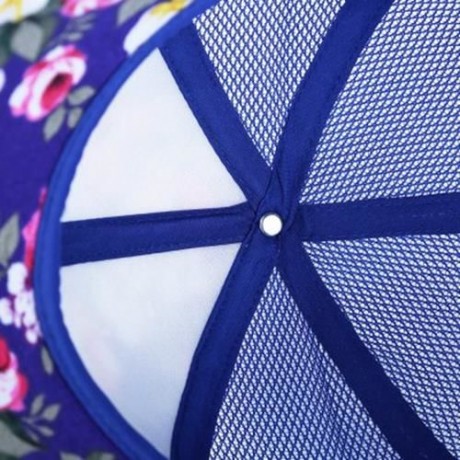 CAUSAL WOMEN FLORAL PRINT MESH SUN VISOR SPORTS CAP (PURPLE)